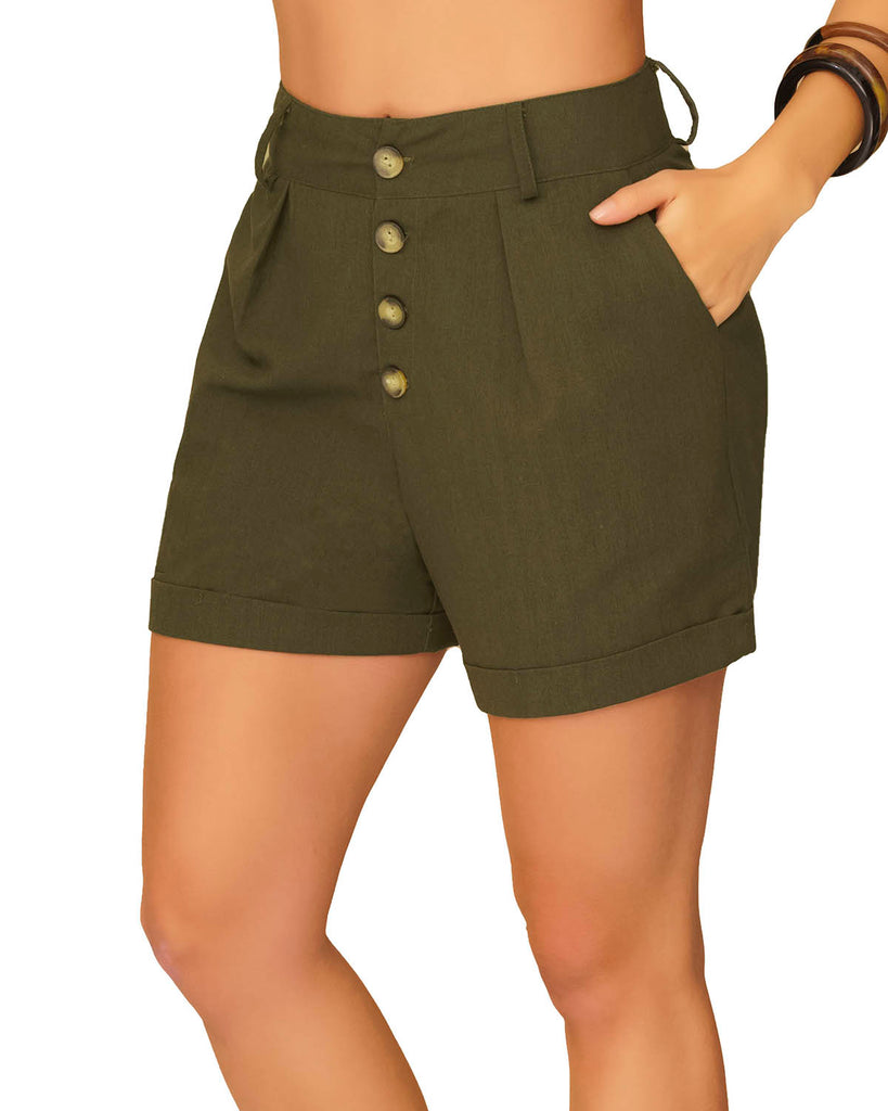 Short de 2025 militar para mujer